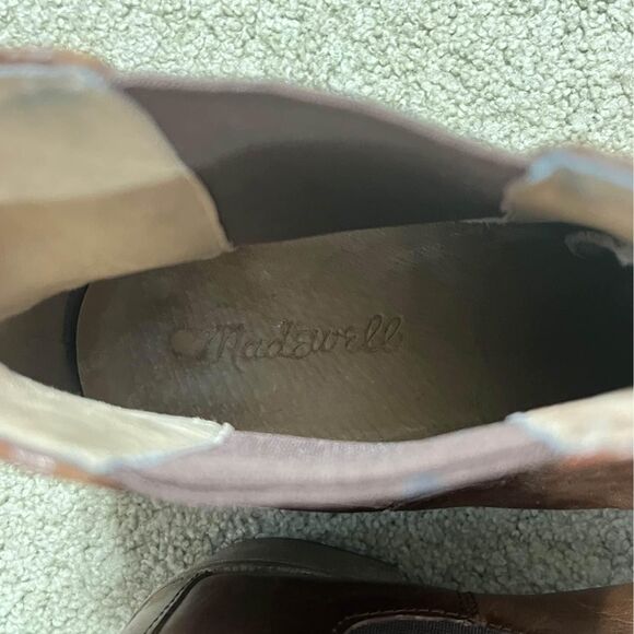 Madewell The Frankie Chelsea Brown Leather Heeled Booties size 11 - Picture 7 of 8